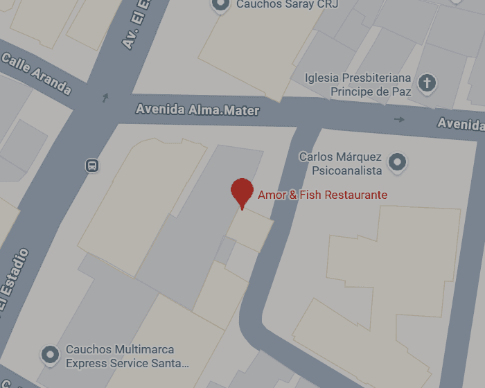 Mapa de ubicación de Amor & Fish en Av. El Estadio con Av. Alma Mater, Los Chaguaramos, Caracas